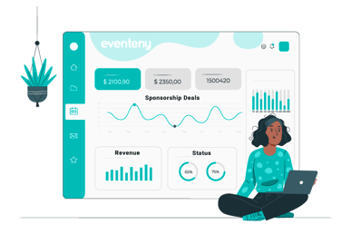 image of an event organizer managing sponsors with eventeny